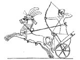 Egyptian war chariot, soldier with bow